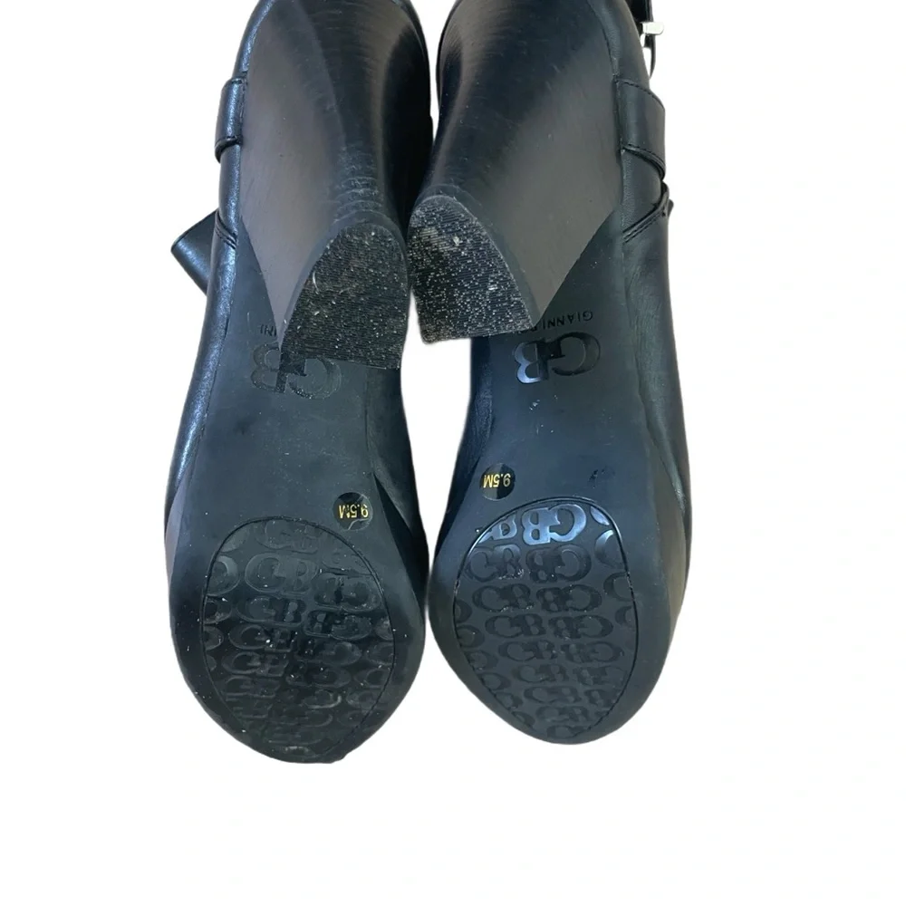 New Gianni Bini Black Chunky Buckle Hidden Platform Ankle Boot Size 9.5